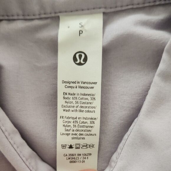 Lululemon Relaxed-Fit Cotton-Blend Poplin Button-Down Shirt, LILE, Sz S, W3HLCS - Picture 9 of 11